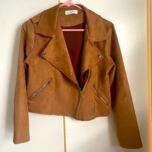 CJLA MOTO JACKET. FAUX SUEDE